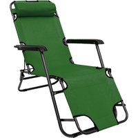 Liegestuhl Campingliege 100 kg Gartenliege Sonnenliege Liege Strandliege Stuhl - grün von Amanka