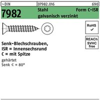 No Brand - DIN7982C 3.9x 16 Torx20 verzinkt Senkkopf-Blechschraube ~ISO14586 von NO BRAND