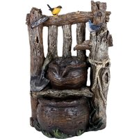 No Brand - Spring Zier Brunnen Holz-Optik Kaskade Hof Veranda Wasserspiel Terrassen Garten Deko von NO BRAND