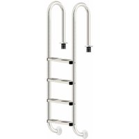 Zelsius Edelstahl Poolleiter mit 4 Stufen, 50,2 x 36,5 x 183 cm, mit Rutschsicherung, Pool Einstieg von NO BRAND