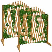 2er Set Rankgitter Gartenzaun bis 200cm ausziehbar faltbar Garten Balkon Spalier Rankhilfe Holzzaun Pflanzengitter von GARDEBRUK
