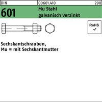 DIN 601 Sechskant-Schaftschraube M12x45 Stahl 4.6 galvanisch verzinkt m. Mutter 100 Stk DIN 601 Sechskant-Schaftschraube M12x45 Stahl 4.6 galvanisch verzinkt m. Mutter 100 Stk von NO BRAND