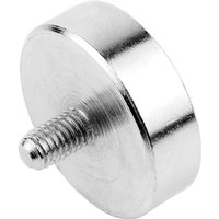 Topfmagnet (Neodymmagnet), Magnet mit Gewindezapfen M5 ø 25mm, vernickelt von NO BRAND