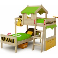 Kinderbett Etagenbett CrAzY Jungle mit Rutsche Hochbett, 90 x 200 cm Hausbett - apfelgrün/gelb - Wickey von wickey