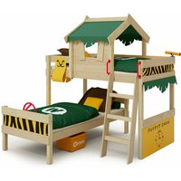 Kinderbett Etagenbett CrAzY Jungle mit Rutsche Hochbett, 90 x 200 cm Hausbett - grün/gelb - Wickey von wickey