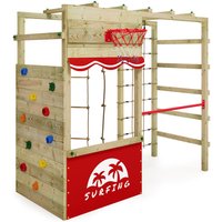 Klettergerüst Spielturm Smart Action Gartenspielgerät mit Kletterwand & Spiel-Zubehör - rot - Wickey von wickey