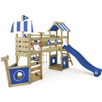 Wickey Spielturm Klettergerüst StormFlyer mit Schaukel & Rutsche, Baumhaus mit Sandkasten, Kletterleiter & Spiel-Zubehör - blau von NO BRAND
