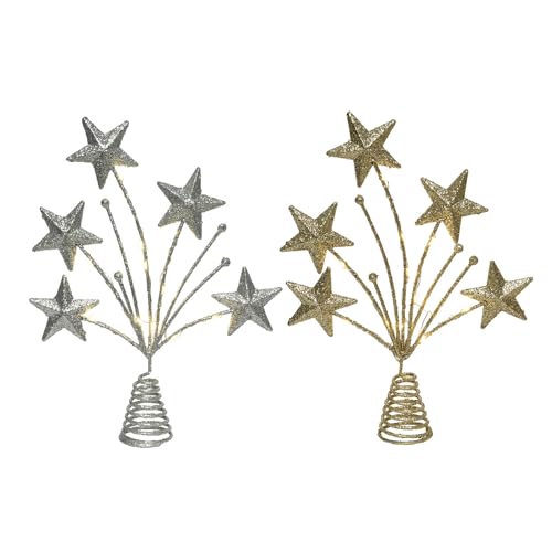 Dekoration für Weihnachtsbaum, Sterne, 5 x 21 x 31 cm, 12 LEDs von No disponible