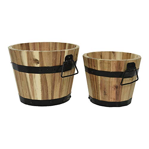 Set mit 2 Stangen aus Holz mit Metallring 26 x 20 cm und 20 x 17 cm von NO DISPONIBLE