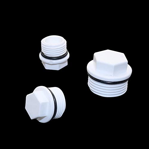 NO LOGO 6pcs 1/2,3/4,1-Zoll-Außengewinde Stecker PVC-Rohr Europäische Norm Verschlussschraube Rohrfitting Rohr Endkappen Plumbing Zubehör 6 Stück (Größe : 3/4") von No Logo