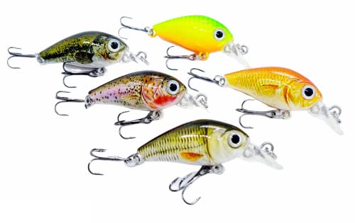 NO LOGO LSB-LURE, 5 Stück 4 g Mini Crankbaits Angeln Wobbler Sets von Ködern zum Angeln 3,5 cm Swimbait Floating Shad Forellen Angelzubehör Köder (Farbe: Combo 1 mit Box) von No Logo