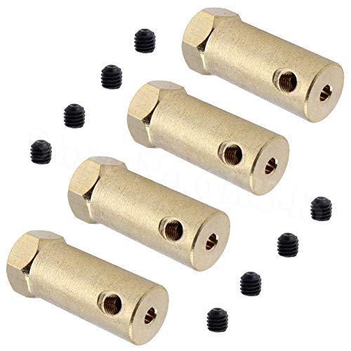 NO LOGO WSF-Adapter, Pack 4pcs / 3/4/5/6/7/8 mm 12mm Hex Räder Reifen Flexible DC-Getriebemotor Kupplung Kupplung Stecker-Adapter Muttern for RC-Modelle DIY (Größe : Shaft Diameter 8mm) von No Logo