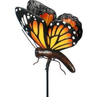 Jardindeco - Orangefarbener Schmetterling auf Metallspieß 102 cm von JARDINDECO