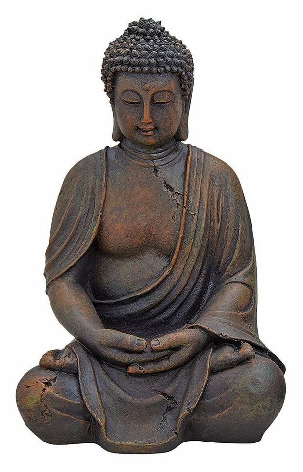 NO NAME Buddhafigur Buddhafigur im Antiklook, Braun, Skulptur, Statue, H 30 cm (1 St), Sammlerfigur von NO NAME