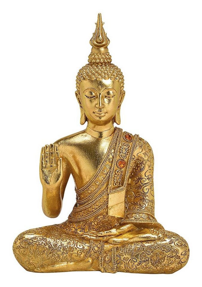 NO NAME Buddhafigur Thai Buddhafigur, goldfarben, meditierend, Skulptur, Statue, H 31 cm, Sammlerfigur, Weihnachtsfigur von NO NAME