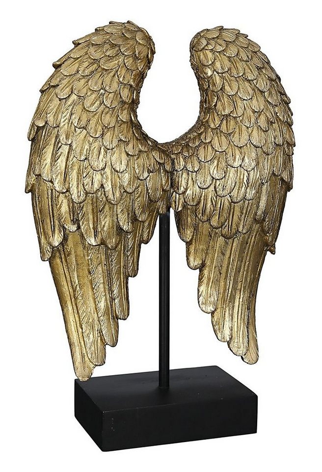 NO NAME Engelfigur Große, goldene Engelflügel, Skulptur, H 30 cm von NO NAME