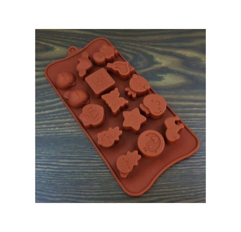 NO NAME Silikonform Silikonform für Schokolade Pralinen verschiedene Motive 15 Stück, (1-tlg) von NO NAME