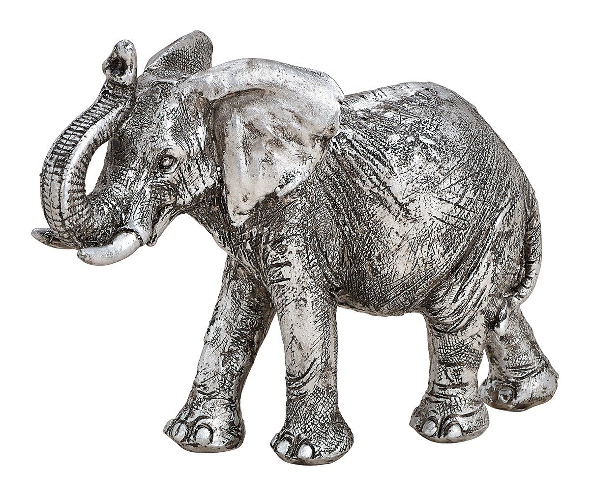 NO NAME Tierfigur Baby-Elefant, silber, B 16 cm, Tierfigur, Elefant-Figur, Dekofigur, Sammlerfigur, Weihnachtsfigur von NO NAME