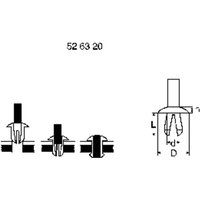 301-0799-000 Spreizniete Loch-Ø 4 mm Natur 1 St. - Pb Fastener von PB Fastener