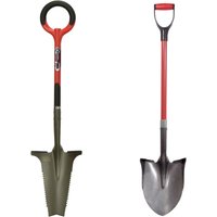 Venteo - RootSlayer™ Pack - Schwarz - Erwachsene - RootSlayer™ + RootSlayer Kantenschaufel™ - Garten - Kohlenstoffstahl - 360°-Griff von VENTEO