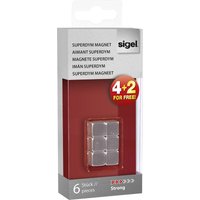 Sigel - Magnet C5 Strong (b x h x t) 10 x 10 x 10 mm Würfel Silber 6 St. GL192 von Sigel