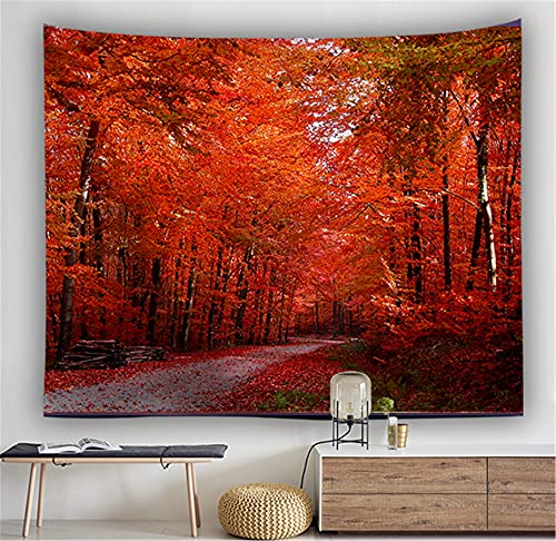 NOADREAM Herbst Wald Märchen Wandteppiche Wald Wandbehang Mit Kunst Natur Home Dekorationen Für Wohnzimmer Schlafzimmer Wohnheim Dekor Psychedelische Hintergrundwand (E,59x79in-150x210cm) von NOADREAM