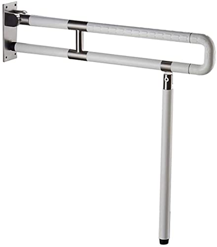 NOALED Duschgriff Badezimmer Haltegriffe Toilettengriff Klappbarer Grad für Badezimmerarmlehne Ältere Behinderte Schwangere Frauen Geländer,White-60CM von NOALED