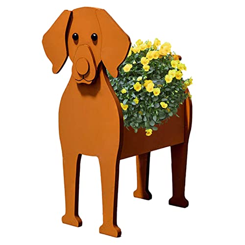 NOALED Vizsla Hunde-Übertopf, Blumentöpfe, Tierförmiger Blumentopf, Blumen-Sukkulenten-Kaktus, Heimdekor-Pflanztopf, Pflanzenbehälter-Halter für draußen und drinnen von NOALED