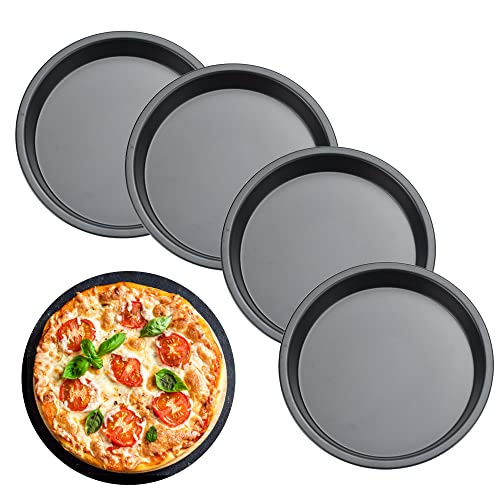 XZEIT 4 Pcs Pie Tin Pizzaform Rund15cm Pizzablech Carbonstahl Tarteform Antihaftbeschichtet Pizzabackbleche Set,15,2 cm Mini-Kuchenformen–runde Kuchenformen mit Antihaftbeschichtung für Käsekuchen,Piz XZEIT 4 Pcs Pie Tin Pizzaform Rund15cm Pizzablech Carbonstahl Tarteform Antihaftbeschichtet Pizzabackbleche Set,15,2 cm Mini-Kuchenformen–runde Kuchenformen mit Antihaftbeschichtung für Käsekuchen,Piz von XZEIT