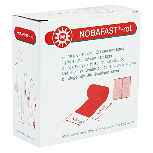 NOBAFAST elastischer Schlauchverband gerollt Länge 10 m, Maße:Rot. ca. 3.5 cm von Nobamed