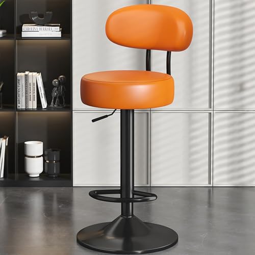 NOBBAT Barhocker, Drehbare, Verstellbare Barstühle Aus PU-Leder Mit Niedriger Rückenlehne, Kissendicke 8 Cm, Gepolsterte Barhocker In Thekenhöhe Für Kücheninsel, Esszimmer(Orange,Lifting range 44-57cm NOBBAT Barhocker, Drehbare, Verstellbare Barstühle Aus PU-Leder Mit Niedriger Rückenlehne, Kissendicke 8 Cm, Gepolsterte Barhocker In Thekenhöhe Für Kücheninsel, Esszimmer(Orange,Lifting range 44-57cm von NOBBAT