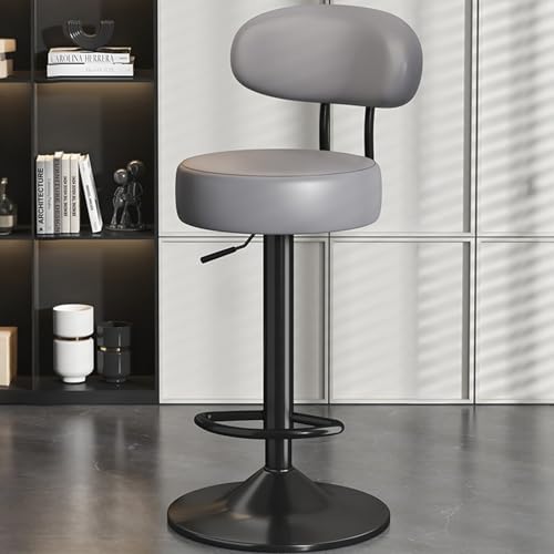 NOBBAT Barhocker, Drehbare, Verstellbare Barstühle Aus PU-Leder Mit Niedriger Rückenlehne, Kissendicke 8 cm, Gepolsterte Barhocker In Thekenhöhe Für Kücheninsel, Esszimmer(Gray,Lifting Range 44-57cm) NOBBAT Barhocker, Drehbare, Verstellbare Barstühle Aus PU-Leder Mit Niedriger Rückenlehne, Kissendicke 8 cm, Gepolsterte Barhocker In Thekenhöhe Für Kücheninsel, Esszimmer(Gray,Lifting Range 44-57cm) von NOBBAT