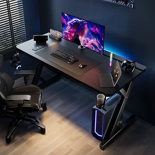 NOBBAT Computertisch, Gaming-Schreibtisch, Home-Office-Computertisch, Telearbeitstisch, PC-Schreibtisch, PC-Arbeitstisch, Schreibtisch, stabil und einfach zu montieren(Schwarz,120x60x75cm) von NOBBAT