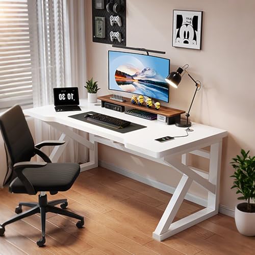 NOBBAT Homeoffice-Schreibtisch, Computer- Und Gaming-Schreibtisch, Dicke 2,5 cm, Tragkraft 150 Kg, Kratzfest, Hitzebeständig, Feuchtigkeitsbeständig, Pflegeleicht, Platzsparend(Weiß,180cm) von NOBBAT