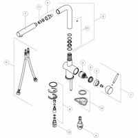 Ersatz-2-Jet-Handbrause für Küchenmixer Nobili RDO142/146 Dusche von NOBILI