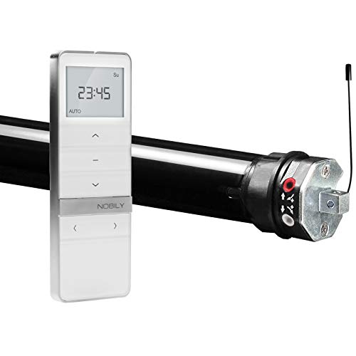 2x NOBILY Funkrollladenmotor PR4, Mini - Funkmotor mit mechanischer Endabschaltung, 13NM Zugkraft (entspricht ca. 36kg), inkl. 5-Kanal Handsender Timer Exquisit-Ausführung von NOBILY