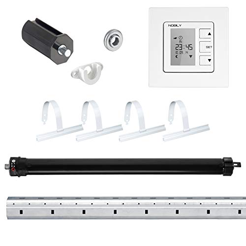 NOBILY Rolladen-Komplett-Set f. 40mm Achtkantwelle Mini-Rolladenmotor 13Nm + Rolladen Zeitschaltuhr ZS1 + Mechanik-Set bis zu einer Gesamtlänge von 1.5 Meter von NOBILY