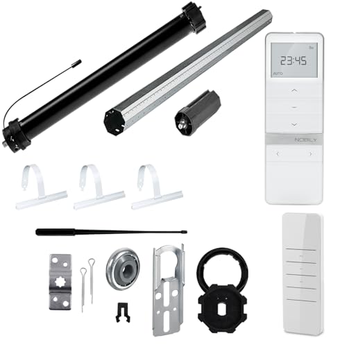 NOBILY Rolladen-Komplett-Set f. 60mm Achtkantwelle Mechanischer Funk Maxi-Rolladenmotor 10Nm + Rolladen Handsender + Mechanik-Set,Gesamtlänge bis 1,0 Meter von NOBILY