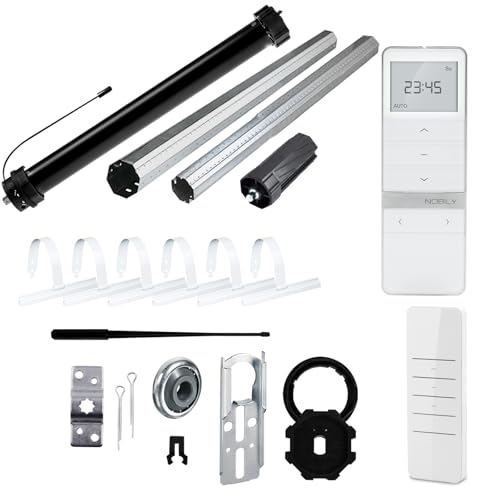 NOBILY Rolladen-Komplett-Set f. 60mm Achtkantwelle Mechanischer Funk Maxi-Rolladenmotor 20Nm + Rolladen Handsender + Mechanik-Set, Gesamtlänge bis 2,0 Meter von NOBILY
