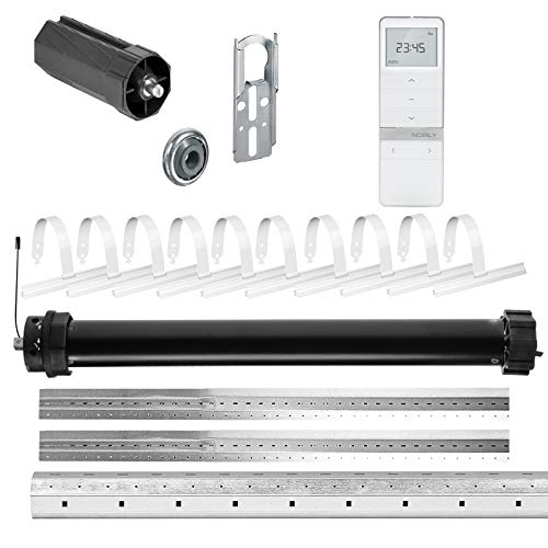 NOBILY Rolladen-Komplett-Set f. 60mm Achtkantwelle Mechanischer Funk Maxi-Rolladenmotor 40Nm + Rolladen Handsender + Mechanik-Set, Gesamtlänge bis 3,50 Meter von NOBILY