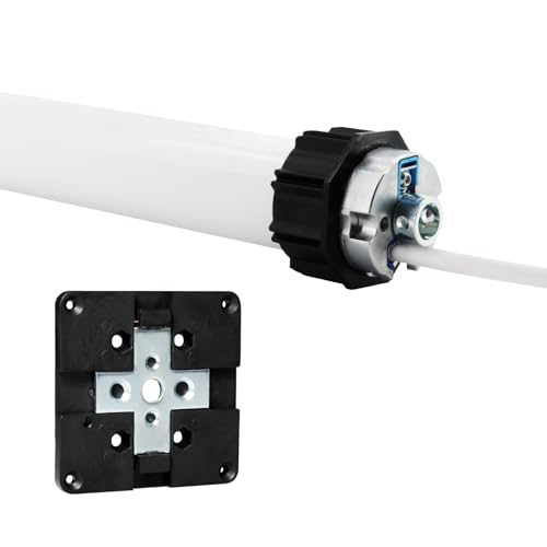 NOBILY Bundle bestehend aus elektronischem Becker Rollladenmotor R20-17-E03, 20Nm 50KG Zugkraft, Rollladenantrieb mit Hindernis und Frosterkennung, Rundnutzapfen und NOBILY Blendkastenlager von NOBILY