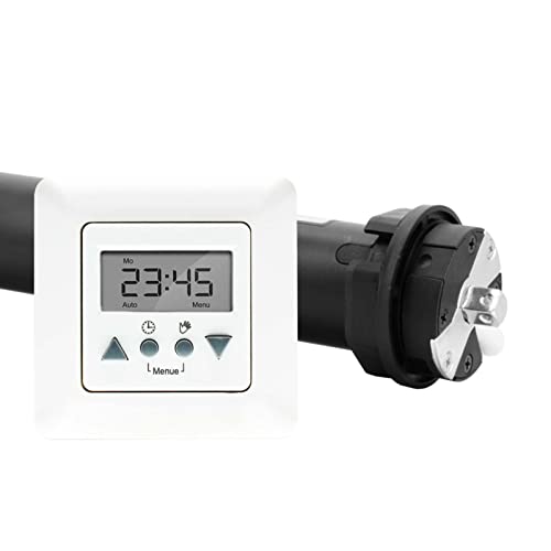 NOBILY Profi-Set Rollladenmotor mit 40Nm Zugkraft und elektronischer Endabschaltung PE5 inkl. Zeitschaltuhr Vestamatic Time Control ultraweiß von NOBILY