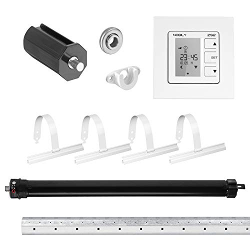 NOBILY Rolladen-Komplett-Set f. 40mm Achtkantwelle Mini-Rolladenmotor 13Nm + Rolladen Zeitschaltuhr ZS2 + Mechanik-Set bis zu einer Gesamtlänge von 1.50 Meter von NOBILY