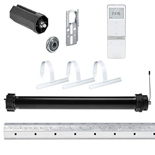 NOBILY Rolladen-Komplett-Set f. 60mm Achtkantwelle Funk elektronischer Maxi-Rolladenmotor 10Nm + Rolladen Handsender + Mechanik-Set, bis zu einer Gesamtlänge von 1 Meter von NOBILY