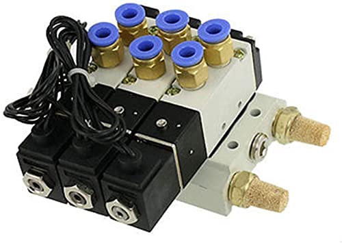 DC12V 24V Dreifaches pneumatisches Magnetventil 4V110-06 Schalldämpfer 4mm 6mm 8mm 10mm 12mm Schnellmontage-Basisset AC110v 220v Nützlich(6mm Fittings,AC220V) von NOBIRTBSA