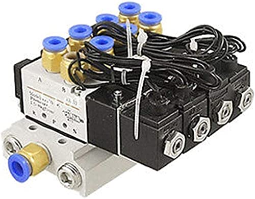 NOBIRTBSA DC12V 24V 4Pneumatisches Magnetventil 4V110-06 Schalldämpfer 4mm 6mm 8mm 10mm 12mm Schnellmontage-Basisset AC110v 220v Nützlich(6mm Fittings,AC220V) von NOBIRTBSA
