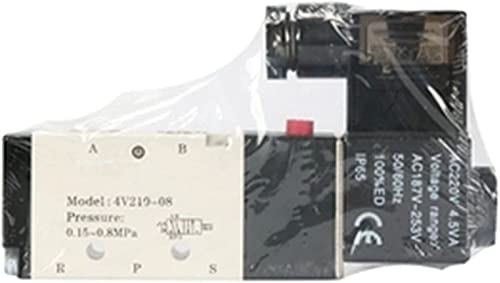 NOBIRTBSA DC12V 24V Pneumatisches Magnetventil 4V210-08 Schalldämpfer 4mm 6mm 8mm 10mm 12mm Schnellmontage AC110v 220v Nützlich(with 10mm Fittings,AC110V) von NOBIRTBSA