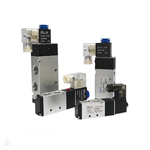 Ventil 4V110-06 4V210-08 4V310-10 4V410-15 Elektromagnetische 2-Positionen-5-Wege-Pneumatik-Luftventile 1/4 DC12V DC24V Magnetventil 5/2 (Farbe: Ac24v, Größe: 4V(Schwarz,4V210-08) von NOBIRTBSA