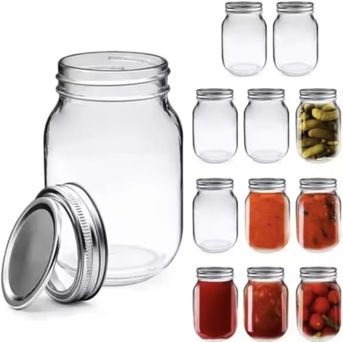 NOBLE AREA 2 Stück Mason Jar Gläser mit Deckeln | Mehrzweck - Einmachgläser 500 ml | für Overnight Oats, Einlegen, Konservieren und Mahlzeitenvorbereitung | Luftdichte Einweckgläser NOBLE AREA 2 Stück Mason Jar Gläser mit Deckeln | Mehrzweck - Einmachgläser 500 ml | für Overnight Oats, Einlegen, Konservieren und Mahlzeitenvorbereitung | Luftdichte Einweckgläser von NOBLE AREA