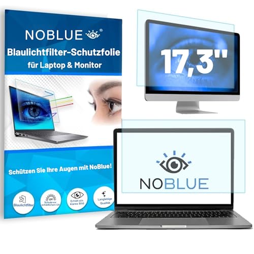 NOBLUE - Blaulichtfilter Laptop, PC Bildschirm 16:9 - Anti Blaulicht Bildschirmfilter - für Augenschutz bei Computerarbeit - ohne Beeinträchtigung der Bildqualität (17,3") von NOBLUE
